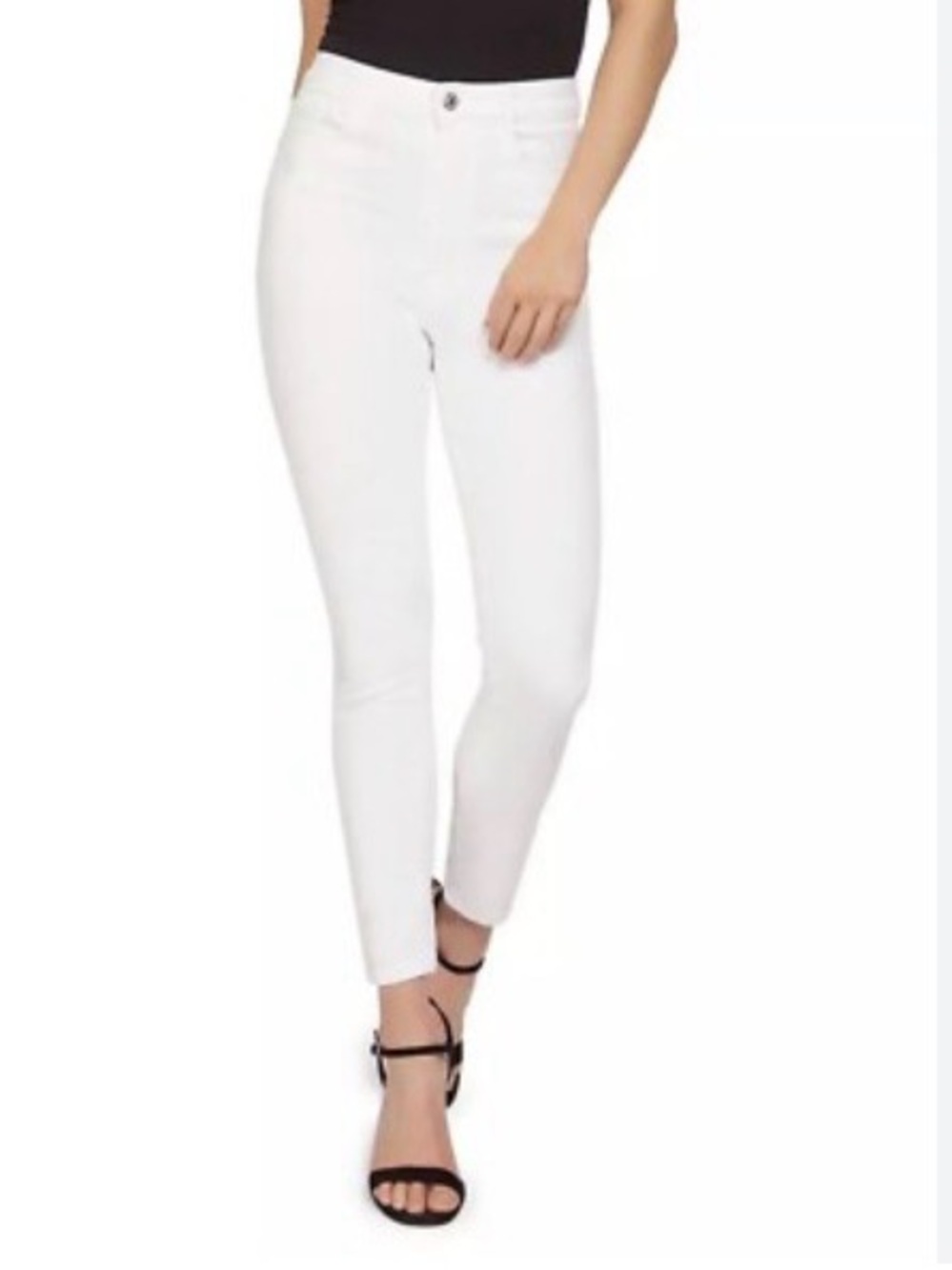 Paige Verdugo Crop High-Rise White Cropped Skinny Jeans